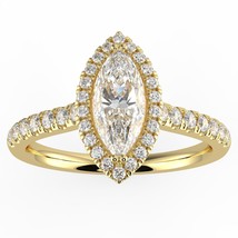 1ct Lab Diamond G Color VS Clarity Marquise Shape Halo Stunning Ring - £943.51 GBP