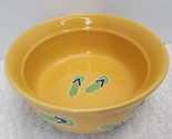 PetRageous Designs Yellow Bowl Flip-Flops Water Food Dish Hand Painted S... - $14.79
