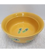 PetRageous Designs Yellow Bowl Flip-Flops Water Food Dish Hand Painted S... - £11.65 GBP