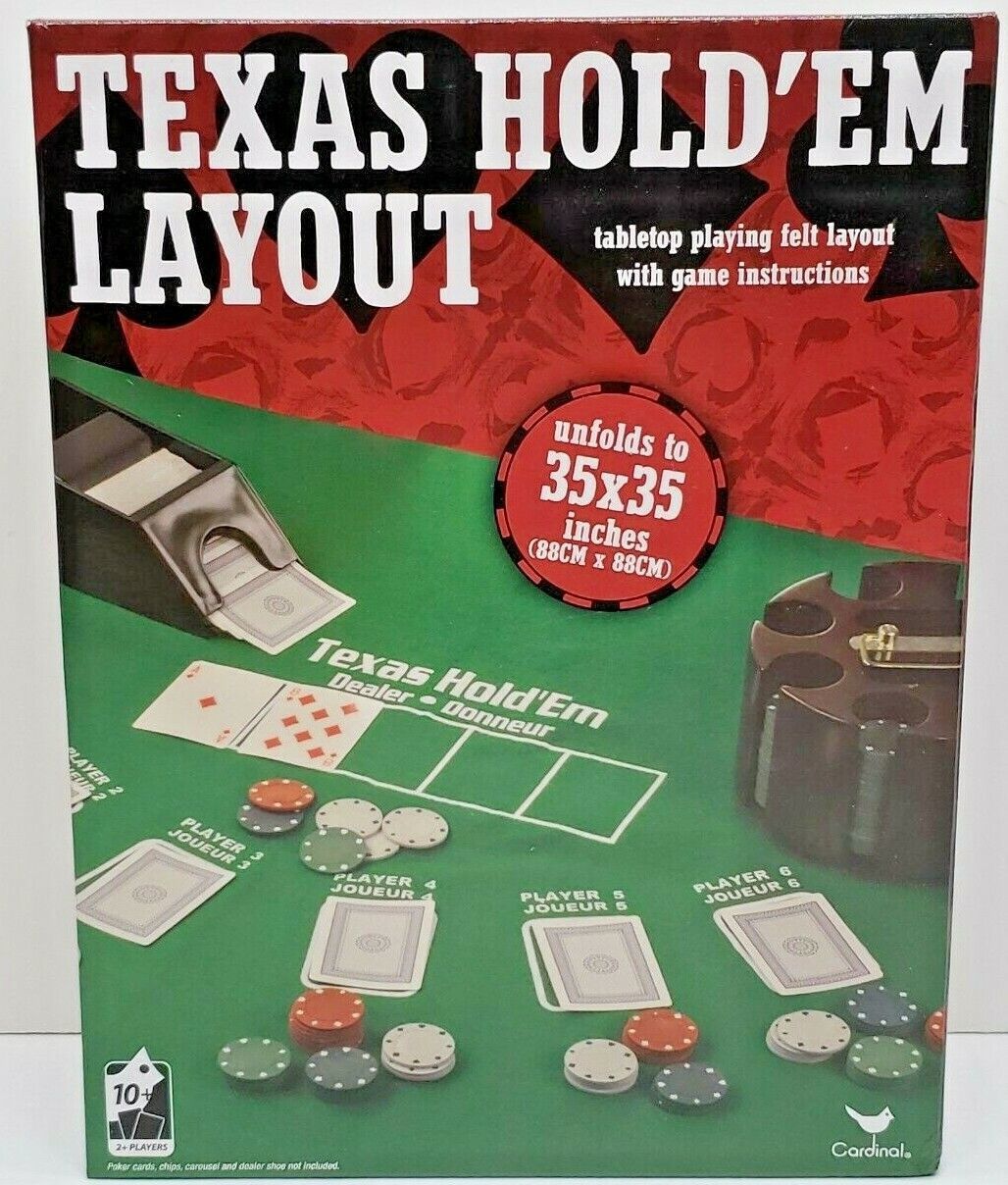 Texas Hold Em Poker Layout Felt Tabletop Mat Cardinal 35X35 NEW  - $10.88