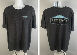 Hanalei North Shore Kauai Hawaii T Shirt Mens XL Polyester Cotton Rayon Gray - £16.35 GBP