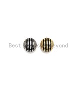 12mm CZ Pave Curved Enamel Line Ball Beads, Gold/Silver Finish - sku#Z928 - £3.05 GBP