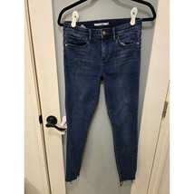 Sam Edelman Blue High Rise Skinny Jeans 28 Frayed Hem Stretch Denim - $38.00