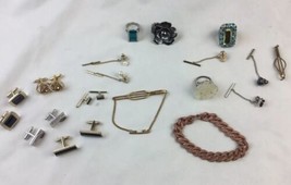 Junk Drawer Lot Copper Bracelet CuffLinks Chunky Rings For Crafts - £18.58 GBP