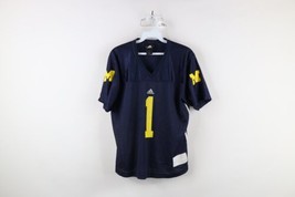 Vintage Adidas Womens Size Large University of Michigan Football Jersey Blue #1 - £29.76 GBP