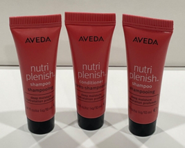Lot of 3 AVEDA Nutriplenish 1 Conditioner 0.34 oz / 2 Shampoo Travel Size 0.34oz - £15.59 GBP