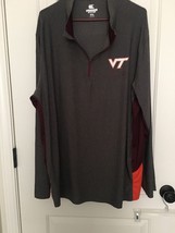 Virginia Tech Hokies Men&#39;s Gray 1/4 Zip Pullover Shirt Top Active Size XXL - £31.68 GBP