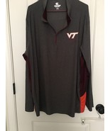 Virginia Tech Hokies Men&#39;s Gray 1/4 Zip Pullover Shirt Top Active Size XXL - £31.58 GBP