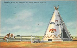 Grand Island Nebraska Jerome&#39;s Roadsidde1940s Wigwam Teepee Postcard 21-... - $8.51