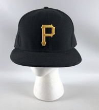 Pittsburgh Pirates New Era 59Fifty Fitted Baseball Hat Black USA - Size 7 5/8 - £31.81 GBP