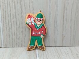 Hallmark Dad Gingerbread man cookie 2007 red green Christmas Tree Ornament - $4.32
