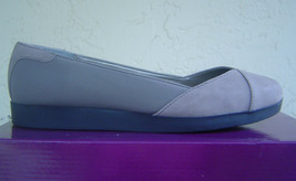 NEW ME TOO GRAY LEATHER FLAT PUMPS SIZE 8.5 M - £39.40 GBP
