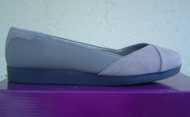 NEW ME TOO GRAY LEATHER FLAT PUMPS SIZE 8.5 M - £41.88 GBP