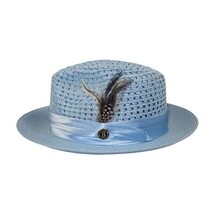 Men's Summer Spring Braid Straw style Hat by BRUNO CAPELO JULIAN JU910 Lt Blue image 5