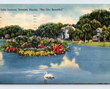 Lake Lucerne City Beautiful Orlando Florida FL Linen Postcard M7 - £2.29 GBP