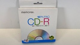 Memorex CD-R Discs 52x 10 pk New In Box - £7.86 GBP