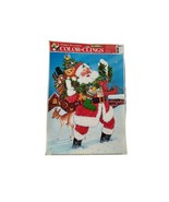 VTG Color Clings Window Decoration Christmas Santa Bag of Toys Reindeer ... - £10.02 GBP