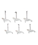 Set Of 6 Antique White Humpback Whales Ocean Marine Wall Decor Tree Orna... - $61.50 CAD