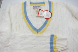 NWT Vintage English Sport Shop Bermuda White Cotton Tennis Cricket Sweat... - £213.34 GBP