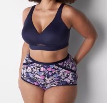 Lane Bryant CACIQUE Silky EXTRA Soft High Waist Panty PURPLE FLORAL Plus... - £12.60 GBP