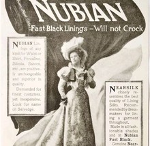 Nubian Black Silk Linings Nearsilk 1897 Advertisement Victorian Fashion ... - £20.07 GBP