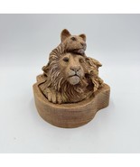 RICK CAIN Pride Limited Edition 630/2000 Sculpture Signed Trinket Box Lions - $67.50