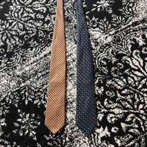 2 IKE BEHAR ALL IMPORTED SILK USA HAND TAILORED Neckties Tangerine&amp; Blue... - $47.26