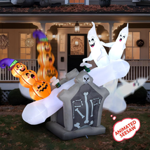 6 FT Animated Seesaw Halloween Inflatable Ghost Pumpkin Lawn Blow up Decoration - £56.11 GBP