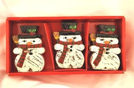 New Snowman Votives Candles in the Box Country Christmas Multicolor 1.5 x 2.5  - £12.78 GBP