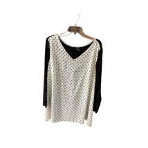 Lane Bryant Womens 18 2X Tunic Top Shirt Polyester front Polka Dot Black Sweater - $17.82