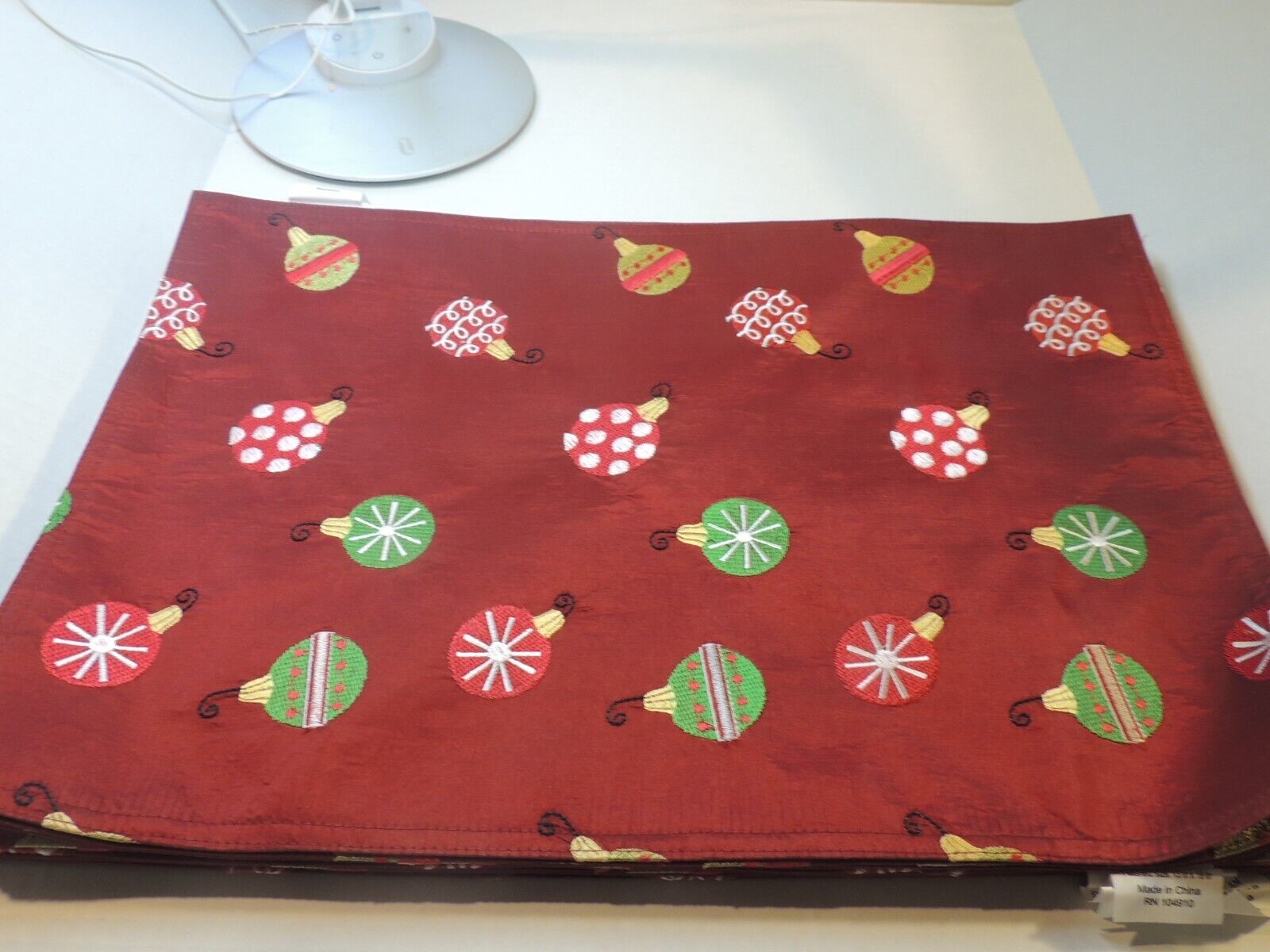 Primary image for Silky Christmas Tree Skirt with 8 Matching Table Placemats