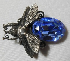INSECT FLYING BEETLE Figural BROOCH Pin by Daniel Pollak Montreal Canada - £31.75 GBP