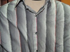 Men&#39;s LARGE Jhane Barnes Frequency Long Sleeve Shirt 100% Cotton white b... - $14.39
