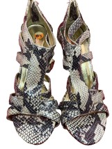 Chinese Laundry Snakeskin Embossed Zip Heels Sandals  Size 8.5M - £8.82 GBP