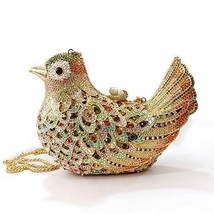 LO2378 - Gold White Metal Clutch with Top Grade Crystal  in Multi Color - $3,989.13 MXN