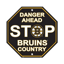 Boston Bruins Danger Ahead Plastic Stop Sign - NHL - £11.35 GBP