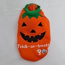 Dog Sweatshirt Halloween Pumpkin Trick Or Treat Jack O&#39;Lantern Orange M - $12.87