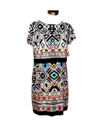 Ronni Nicole Dress Midi Geometric Multi Color Size 6 - €19,85 EUR