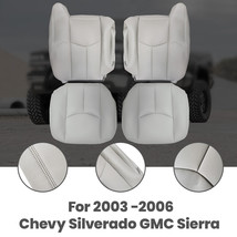 Front Leather Seat Cover Gray For 2003 2004-2006 Chevy Silverado GMC Sierra - £63.47 GBP