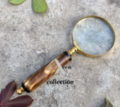 Antique Brass Magnifying Glass &amp; Nautical Vintage Magnifier Glass Map Reading - £20.69 GBP