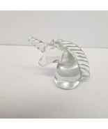 Vintage Clear Glass 4&quot; Unicorn 9 Oz. Paperweight - £19.42 GBP