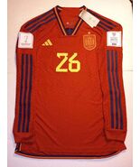 Pedri Spain 2022 World Cup Qatar Match Slim Red Home Long Sleeve Soccer ... - $100.00