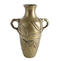 c1915 Chinese Bronze Vase with Bamboo Decoration - £104.85 GBP