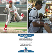 Jamie Moyer signed Philadelphia Phillies baseball 8x10 photo proof Becke... - £62.02 GBP