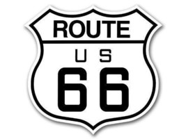 4&quot;  HISTORIC ROUTE 66 HELMET BUMPER CAR STICKER DECAL MADE IN USA - £13.43 GBP