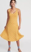 Women&#39;s Old Navy Sleeveless Fit &amp; Flare Jersey Midi Dress In Yellow Dots Sz XL - $22.76