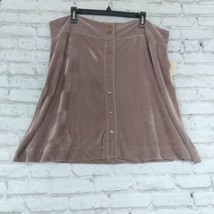 Crescent Drive Skirt Womens 3 Taupe Ribbed Stretch Mini Plus Size Snap S... - $19.99