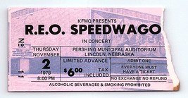 REO Speedwagon Concert Ticket Stub November 2 1978 Lincoln Nebraska - $49.40