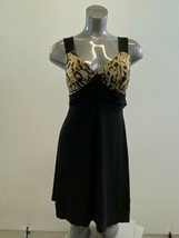 N.W.D Women&#39;s Sleeveless V Neck Dress Size Medium Black Polyester Blend - £8.56 GBP