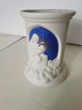 Christmas Teleflora White Porcelain Candle Holder Madonna Mother Child Religion  - £27.35 GBP